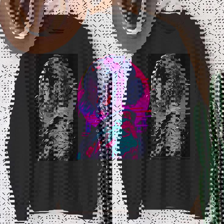 エレガントな芸者 日本の美デザインへのオマージュ スウェットシャツ 年配の女性への贈り物