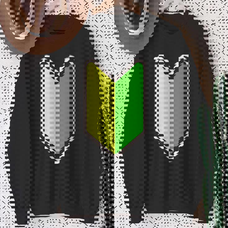 オリジナル個性派パロディ日本の道路交通法標識初心者マークプリント スウェットシャツ 年配の女性への贈り物