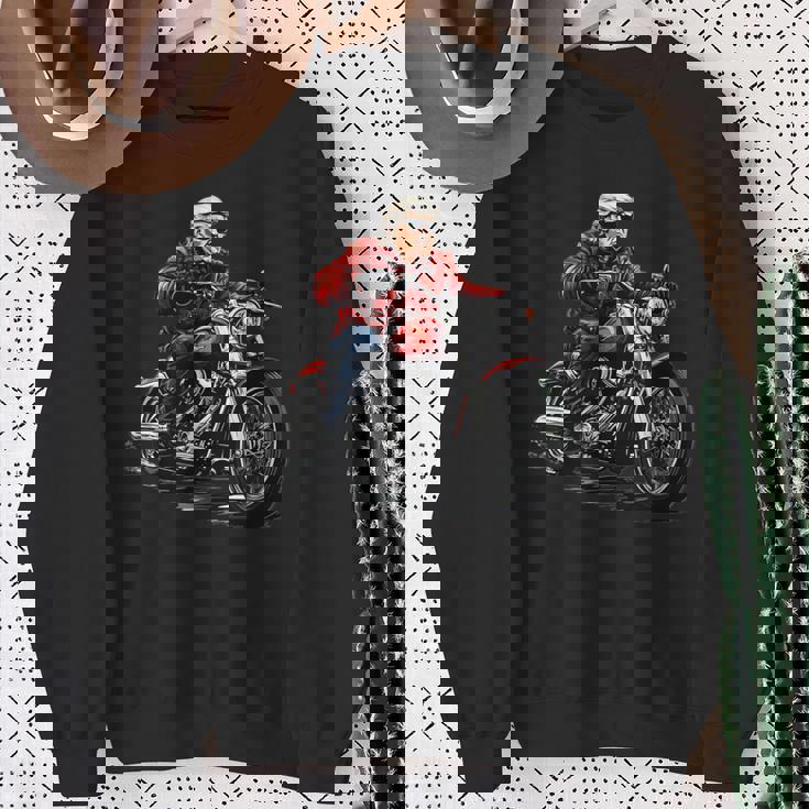 オートバイ アメリカン バイク おもしろ パロディ バイカー トランプ ライダー クルーザー モーターサイクル No3 スウェットシャツ 年配の女性への贈り物