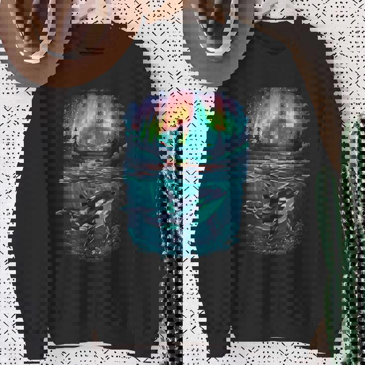 オーロラシャチが特徴のオルカ。 スウェットシャツ 年配の女性への贈り物