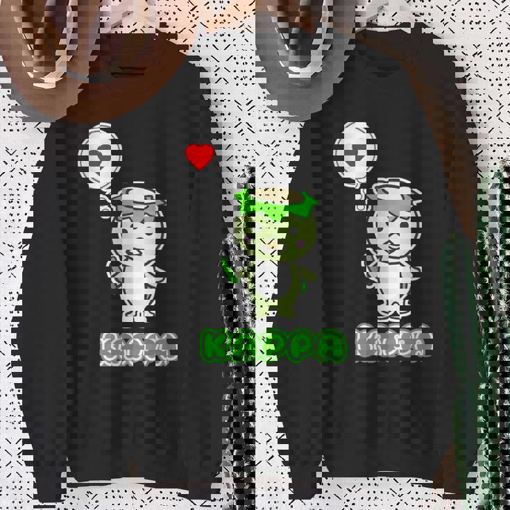 カッパくん『ハート』河童【どうぶつフレンズ】妖怪 ゆるくて かわいい キャラクター イラスト スウェットシャツ 年配の女性への贈り物