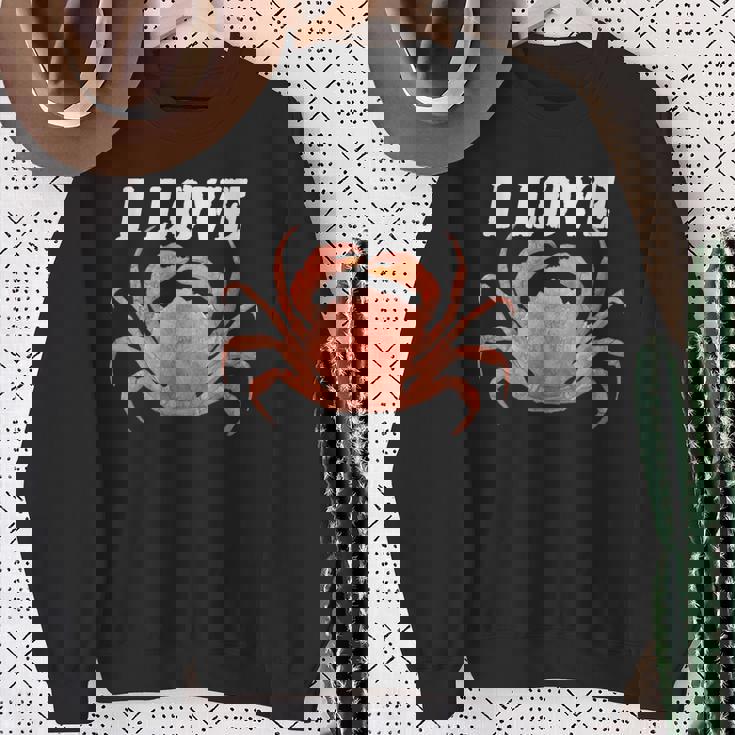 カニが大好き 美味しいカニ スウェットシャツ 年配の女性への贈り物