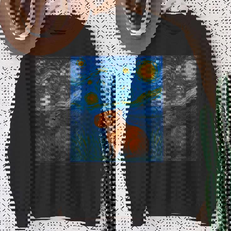 カピバラヴァンゴッホスターリーナイト スウェットシャツ 年配の女性への贈り物