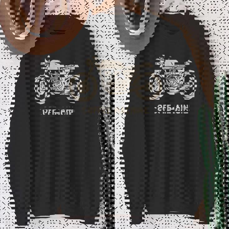 カフェレーサー 手描きバイクデザイン スウェットシャツ 年配の女性への贈り物