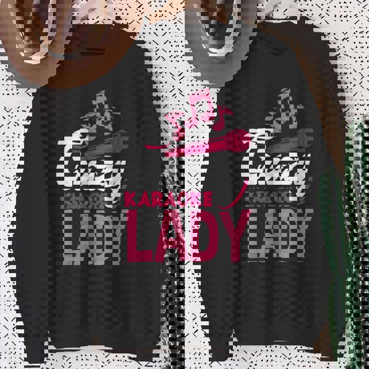 カラオケレディ おもしろ音楽好き カラオケシンガー スウェットシャツ 年配の女性への贈り物