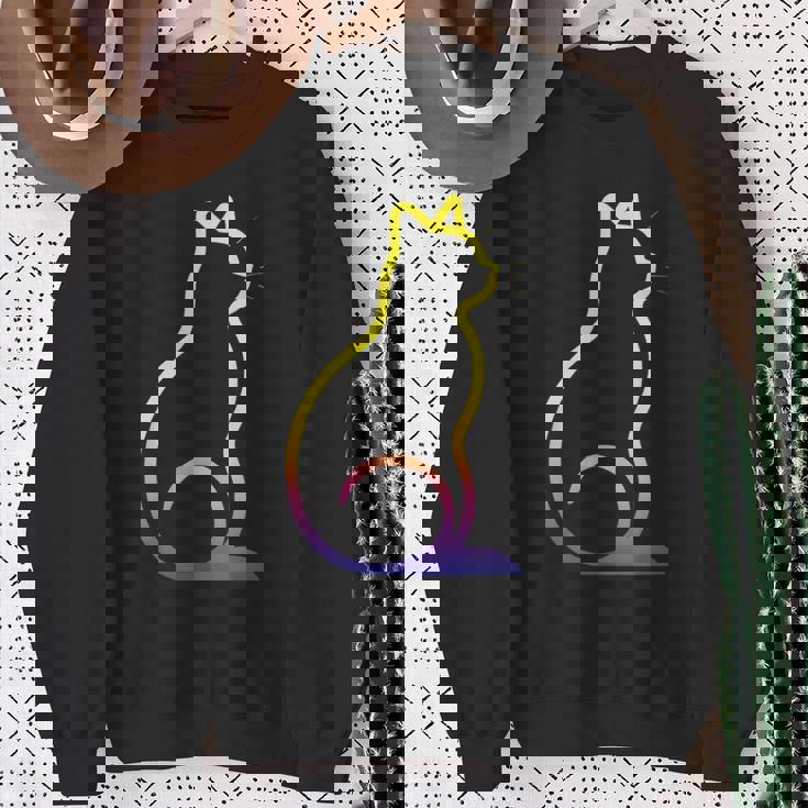 カラフルなかわいい猫 足 スウェットシャツ 年配の女性への贈り物