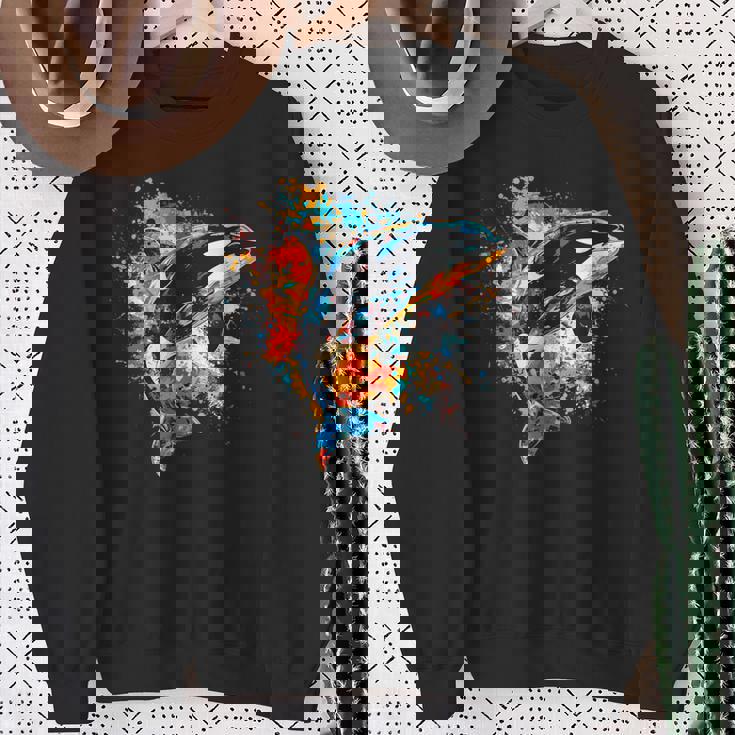 カラフルなシャチ スウェットシャツ 年配の女性への贈り物