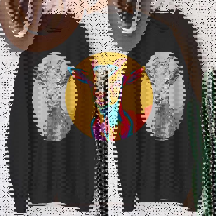 カラフルなヤギ スウェットシャツ 年配の女性への贈り物