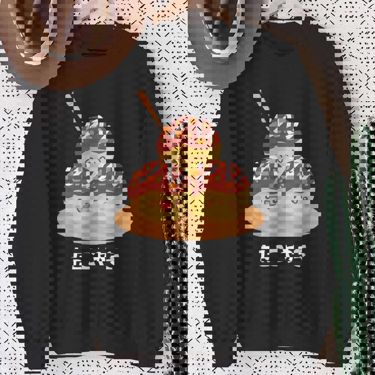 カワイイ たこ焼き 和 大阪 日本食 ひらがな 文字 スウェットシャツ 年配の女性への贈り物