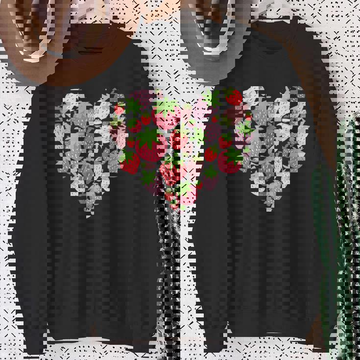 カワイイ ストロベリーハート コテージコア エステ ストロベリー スウェットシャツ 年配の女性への贈り物