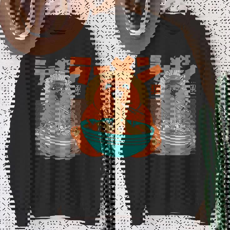 カワイイ ラーメンタヌキ妖怪 オタク アニメ 漫画 スウェットシャツ 年配の女性への贈り物