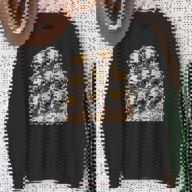 カワイイアニメ パグ 犬 キッズ ガールズ スウェットシャツ 年配の女性への贈り物