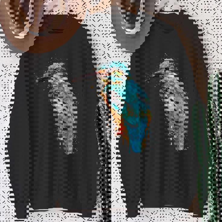 カワセミ 鳥 野生動物 動物 水彩 芸術的 ペインティング スウェットシャツ 年配の女性への贈り物