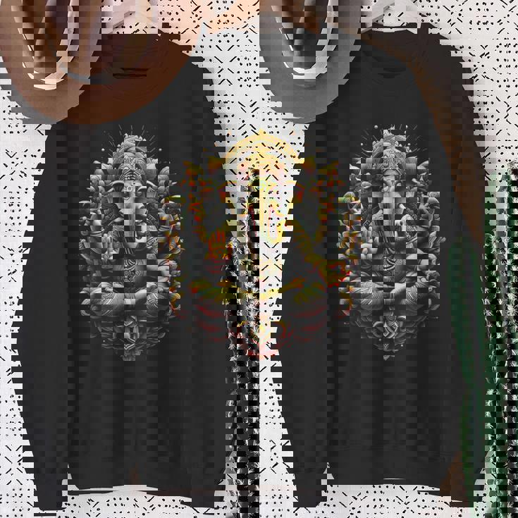 ガネーシュ ヨガ ヒンドゥー教 象 神 ガネーシャ プージャ ナマステ スウェットシャツ 年配の女性への贈り物