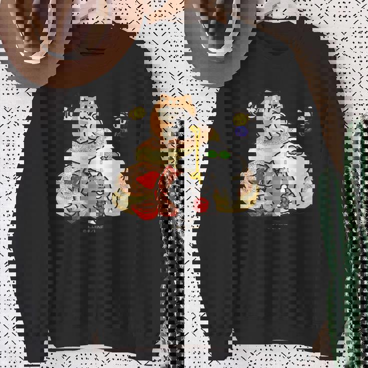 キッズ ボンレス犬とボンレス猫 パンケーキ スウェットシャツ 年配の女性への贈り物