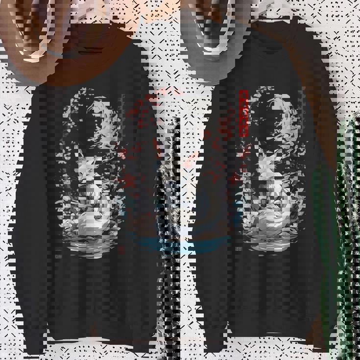 キツネ 妖怪 白狐 幽霊 浮世絵 ヴィンテージ スウェットシャツ 年配の女性への贈り物