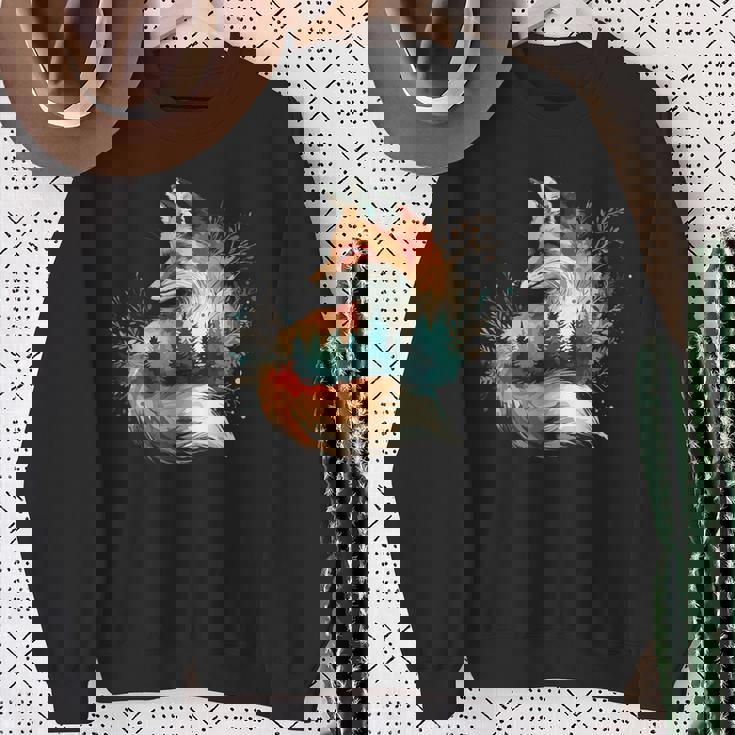 キツネアート スウェットシャツ 年配の女性への贈り物