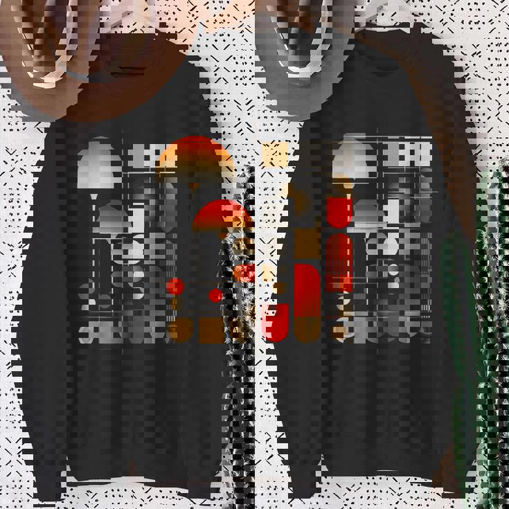 キノコ 幾何学 アート イラスト グラフィック キノコ スウェットシャツ 年配の女性への贈り物