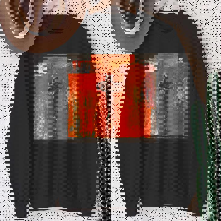 キリスト教のメッセージ イエス 十字架 愛 グラフィティ アート 絵画 スウェットシャツ 年配の女性への贈り物