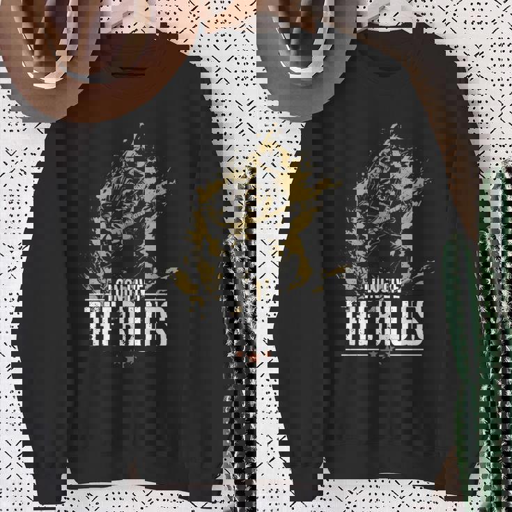 ギタリストのためのブルース・ミュージック・ギター ヴィンテージ 長袖tシャツ スウェットシャツ 年配の女性への贈り物