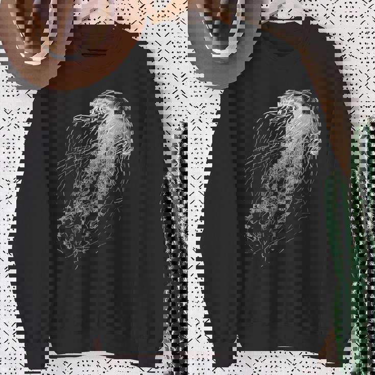 クラゲ 動物 モチーフ イラスト クラゲ スウェットシャツ 年配の女性への贈り物