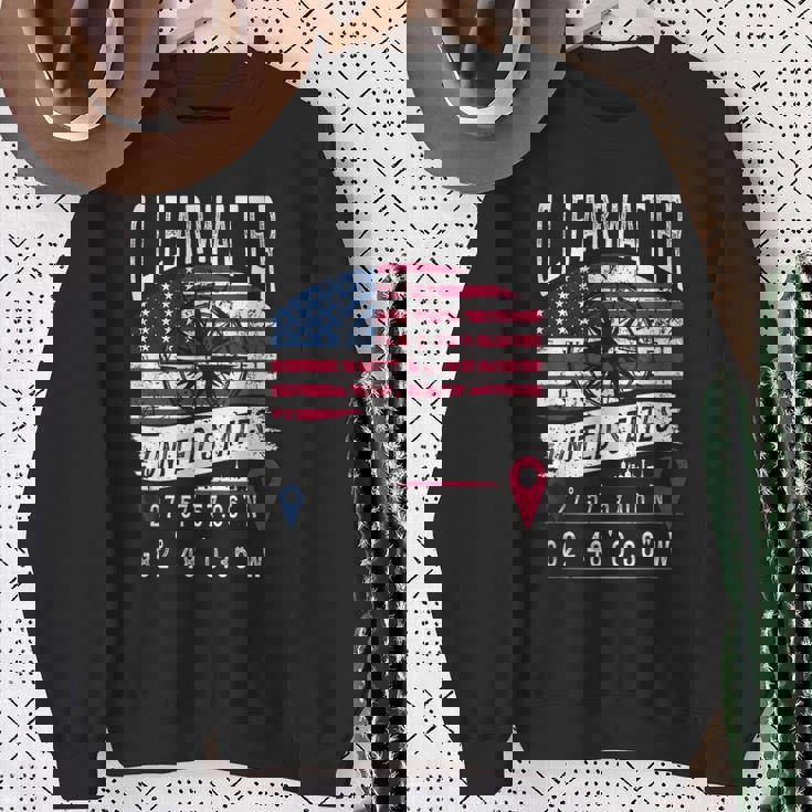 クリアウォーター アメリカ国旗 Gps座標 クリアウォーター スウェットシャツ 年配の女性への贈り物