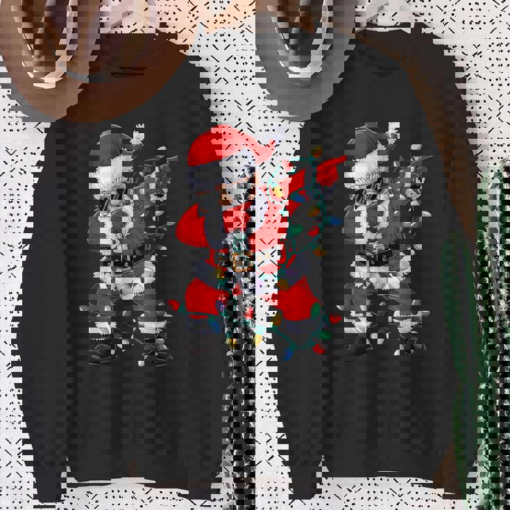 クリスマス サンタクロース ダビングダンス クリスマスライト 家族 スウェットシャツ 年配の女性への贈り物