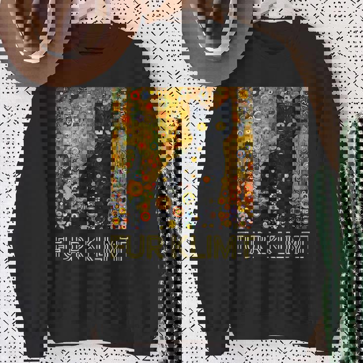 クリムト絵画の黒猫、猫好き、アーティスト美術学生 スウェットシャツ 年配の女性への贈り物