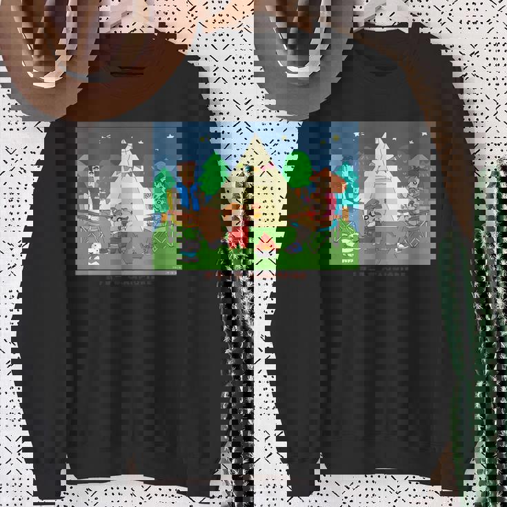 クレヨンしんちゃん 野原一家キャンプファイヤー 集合 スウェットシャツ 年配の女性への贈り物