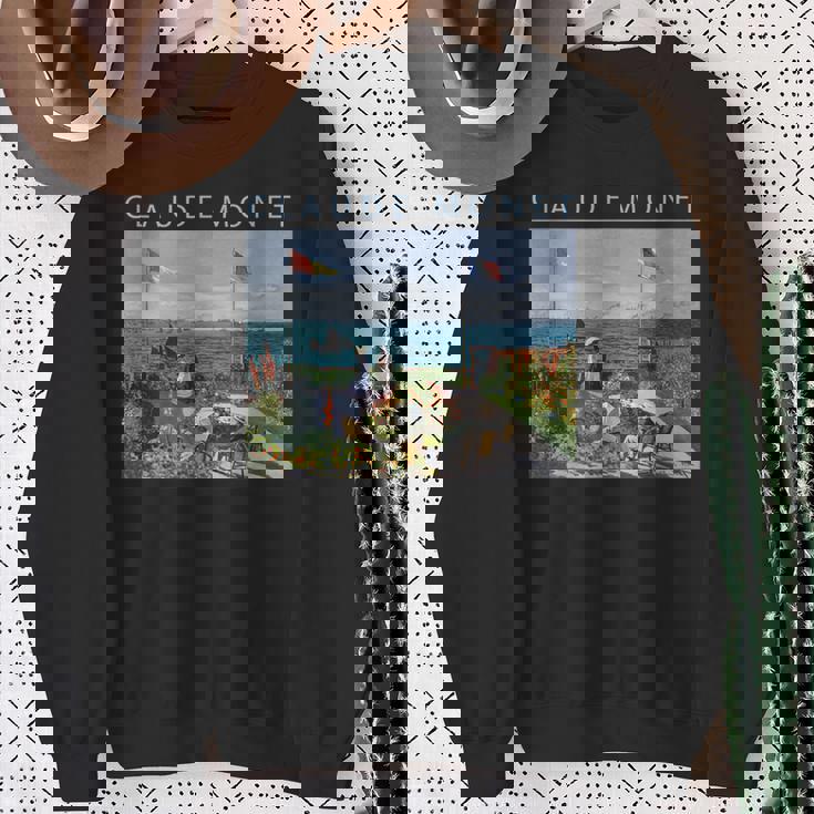 クロード モネ 面白いtシャツ アート サンタドレスの庭園 絵画 メンズ レディース 面白い 服 油彩画 スウェットシャツ 年配の女性への贈り物