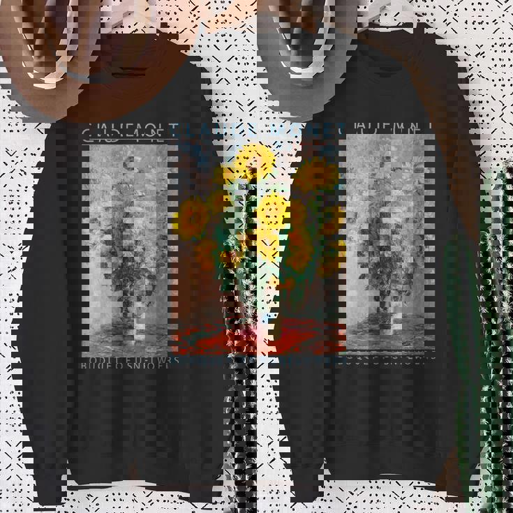 クロード モネ 面白いtシャツ 花 名作 アート ひまわりのブーケ 絵画 メンズ レディース 面白い 服 スウェットシャツ 年配の女性への贈り物