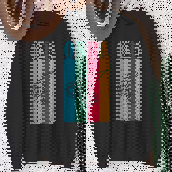 クール レトロ オクラ 70年代 80年代 90年代 オクラ Lovres 面白い ヴィンテージ オクラ スウェットシャツ 年配の女性への贈り物