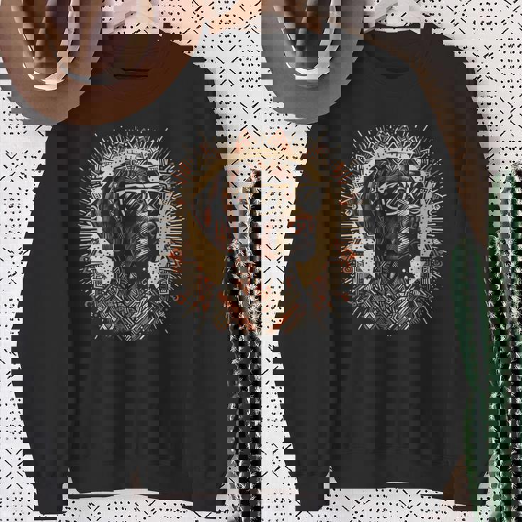 クールなジャーマンショートヘアポインタードッグトライバルアートスタイル スウェットシャツ 年配の女性への贈り物