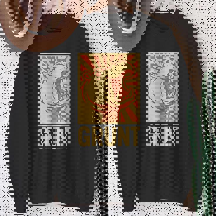 グラントカバアート – 面白い大胆な動物のカバ スウェットシャツ 年配の女性への贈り物