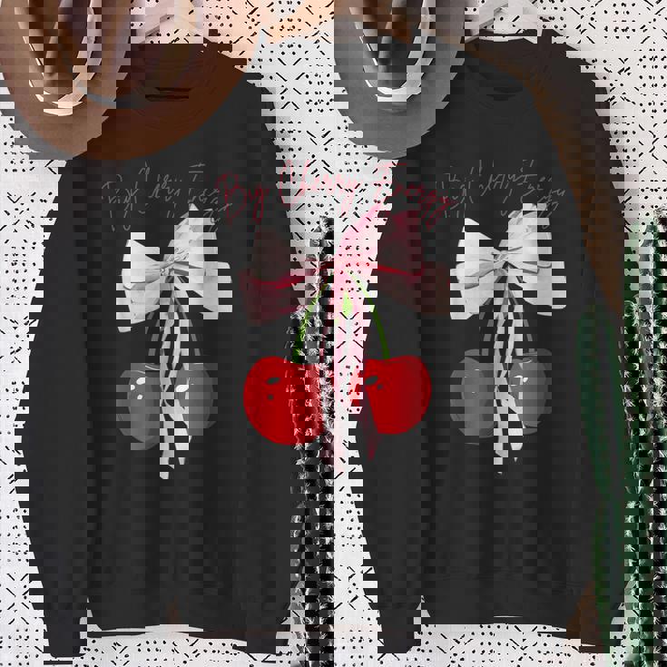 コケット さくらんぼのリボン ビッグチェリー エネルギー キュート コケット スウェットシャツ 年配の女性への贈り物