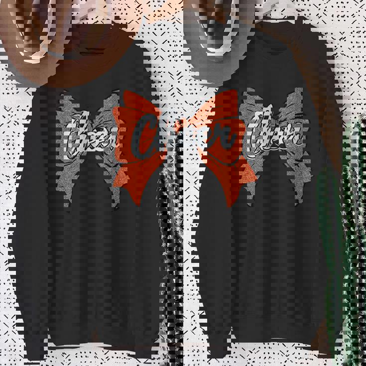 コケット オレンジ チア リボン スポーツ チアリーダー チアリーディング スウェットシャツ 年配の女性への贈り物