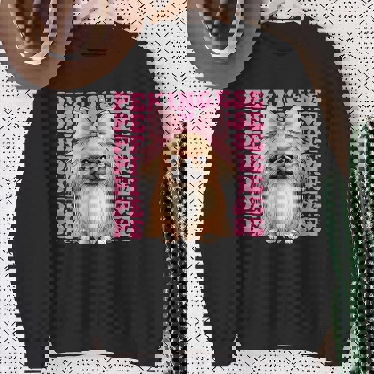 コケットボウ ペキニーズガール 犬 ママ 母の日 ピンク スウェットシャツ 年配の女性への贈り物