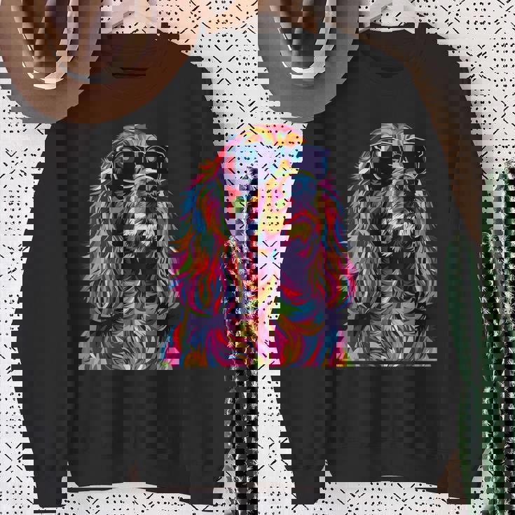 コッカースパニエルラバーズ ポップアート 面白い イングリッシュコッカースパニエル スウェットシャツ 年配の女性への贈り物