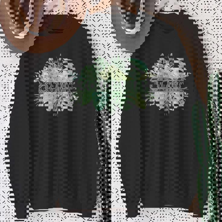 コロンビア ラテンアメリカ カリブ海 太平洋 エコツー リズム ギフト お土産 モンステラヤシ ビーチ ヤシの木 スウェットシャツ 年配の女性への贈り物