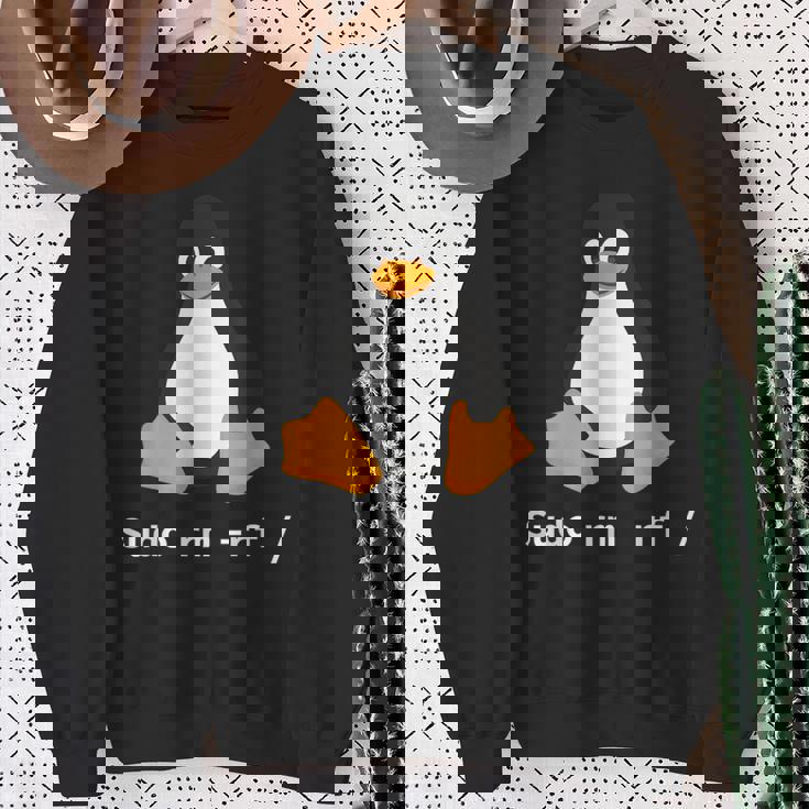 コンピューター -Udo Rm -Rf Tux Linux ペンギン プログラマー スウェットシャツ 年配の女性への贈り物