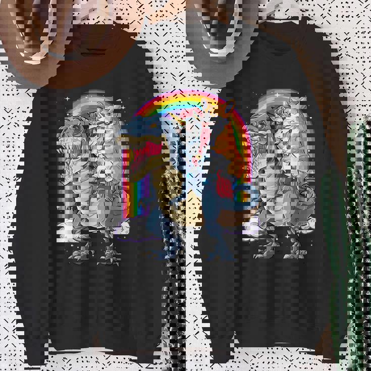 コーギー ユニコーン 恐竜 レックス キッズ ガールズ レインボー ギフト スウェットシャツ 年配の女性への贈り物