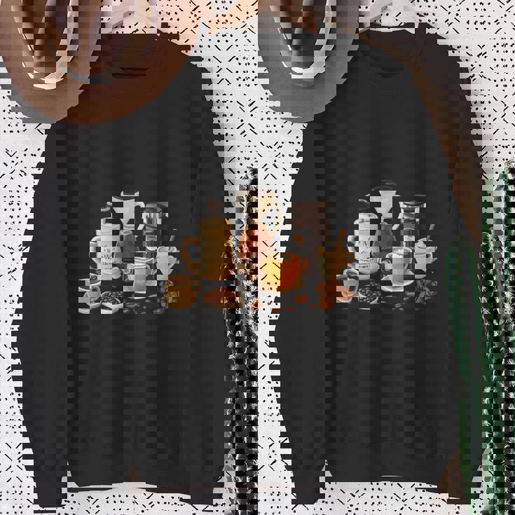 コーヒー愛好家アートギフト スウェットシャツ 年配の女性への贈り物