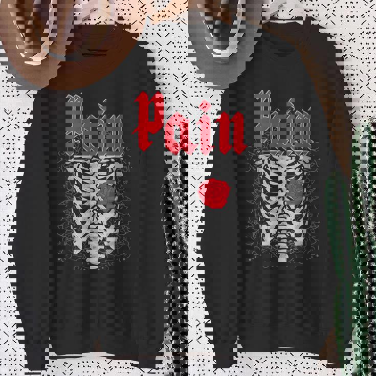 ゴシックスカルとバラ スウェットシャツ 年配の女性への贈り物