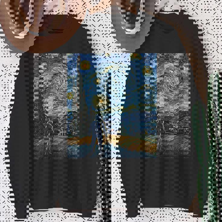 ゴッホにインスパイアされた先見の明のある宇宙飛行士未来の宇宙飛行士 スウェットシャツ 年配の女性への贈り物