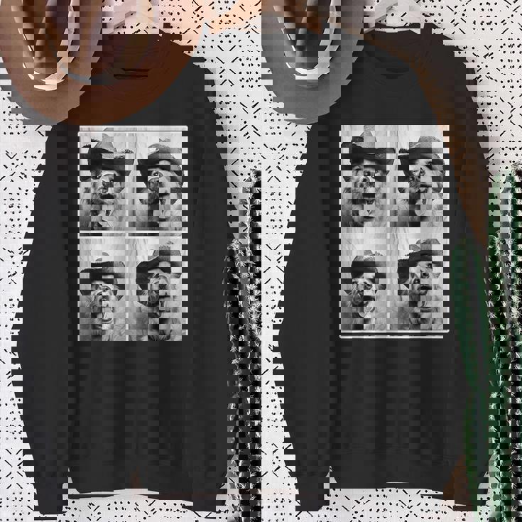 ゴールデンレトリバー カウボーイハット フォトブース セルフィー おもしろ犬 スウェットシャツ 年配の女性への贈り物