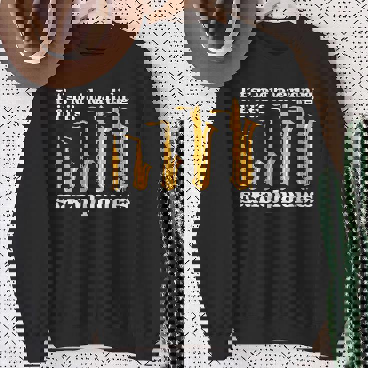 サックス奏者のための面白いサックスミームまたはサックスジョーク 「Axophone Joke 」 スウェットシャツ 年配の女性への贈り物