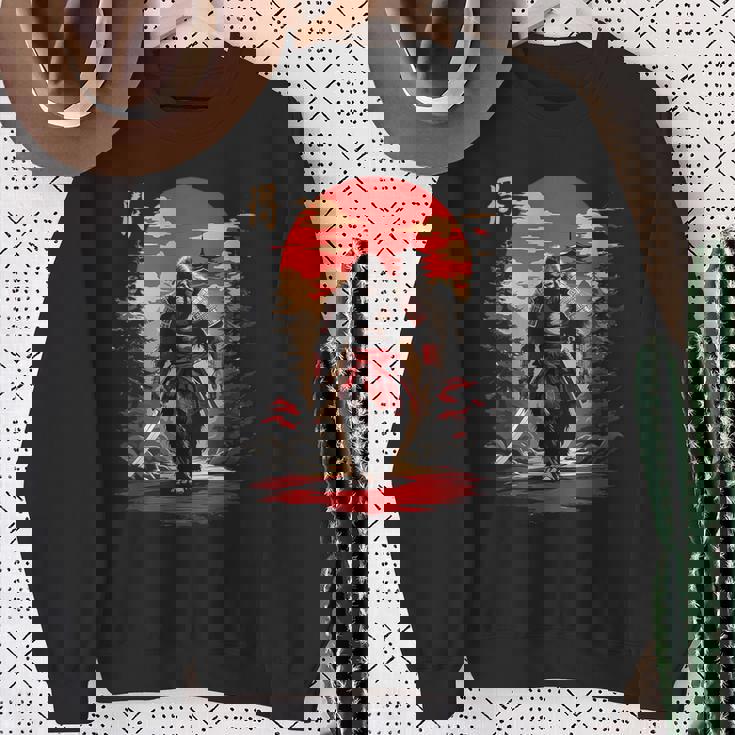 サムライビッグフット 日本のヴィンテージデザイン 面白い浮世絵アート スウェットシャツ 年配の女性への贈り物