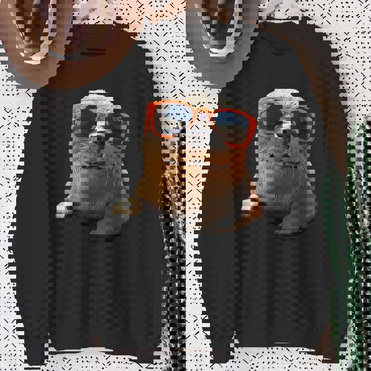 サングラスをかけたアザラシ かわいいアザラシ スウェットシャツ 年配の女性への贈り物