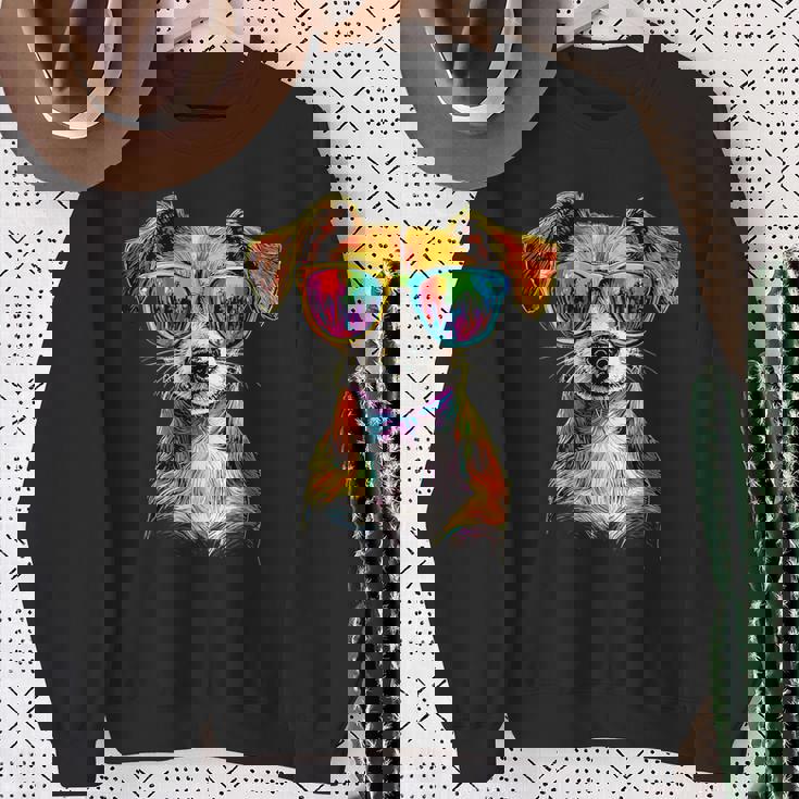 サングラスをかけたジャック・ラッセル・テリア ジャック・ラッセル愛好家 スウェットシャツ 年配の女性への贈り物