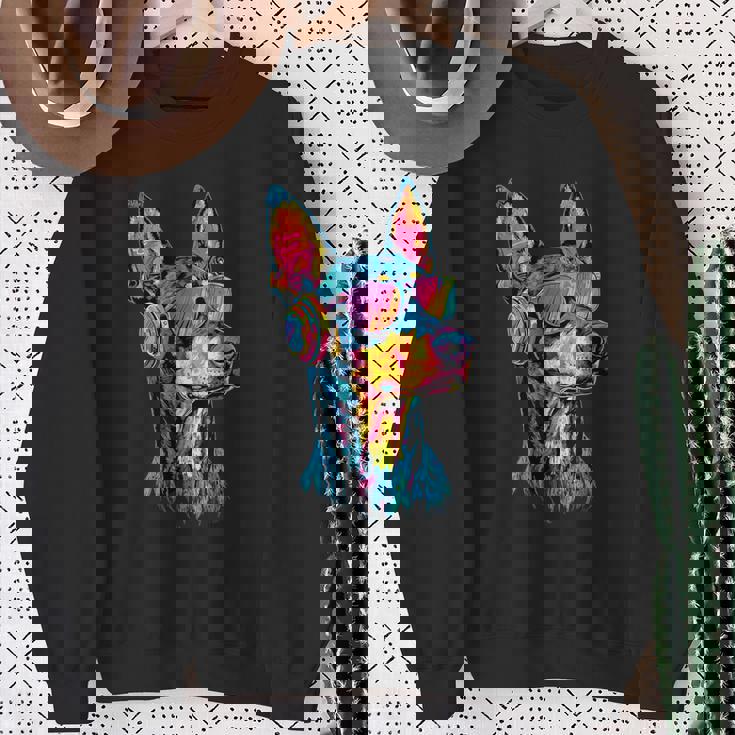 サングラスをかけたドーベルマン 犬のモチーフ 誇り高いドーベルマン スウェットシャツ 年配の女性への贈り物